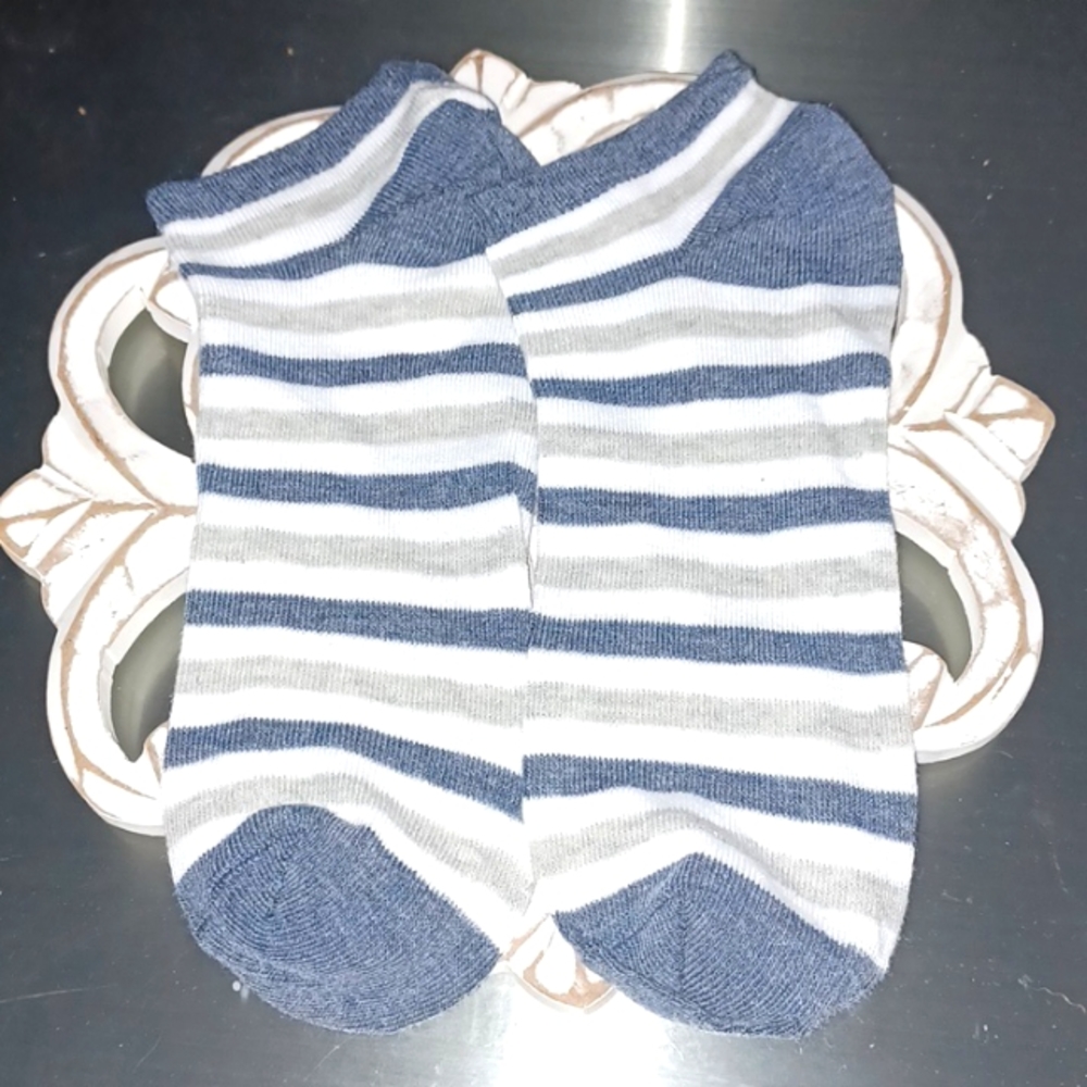 New blue white stripe socks